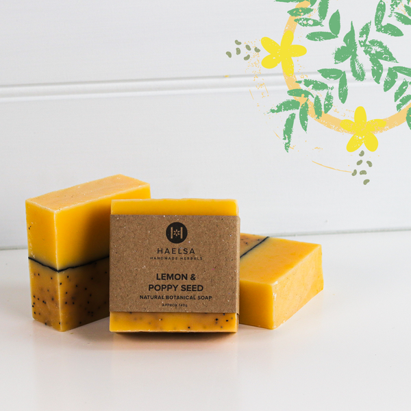 Lemon & poppy seed soap in group