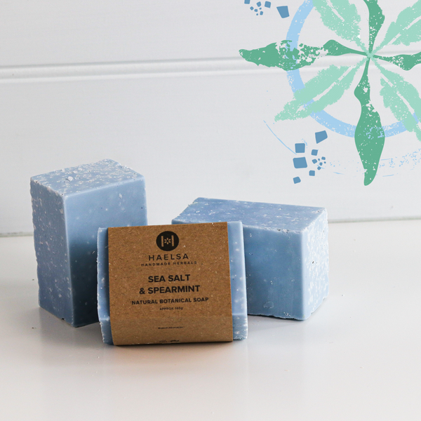 Sea salt & spearmint soap in group