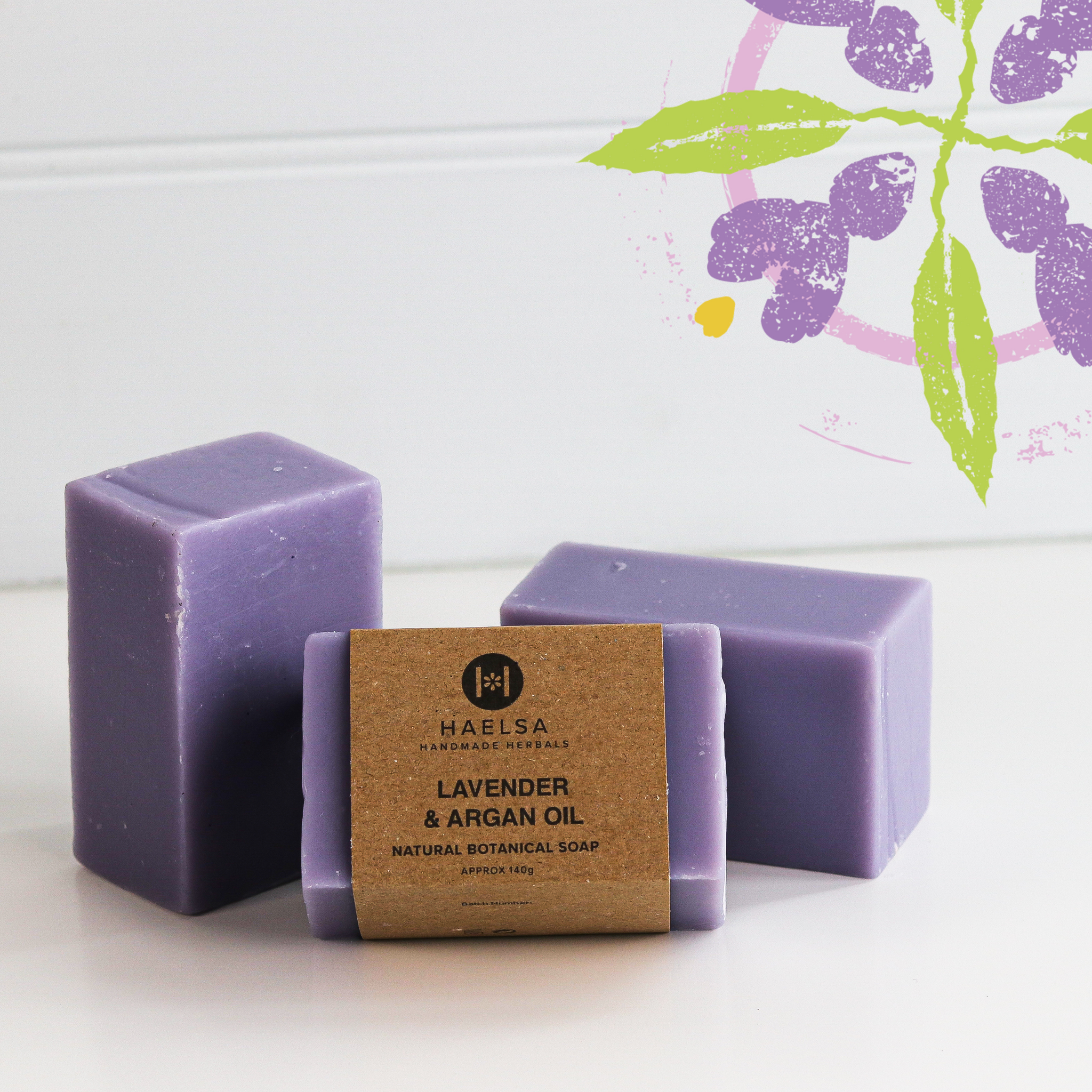 Lavender & argan oil soap in group