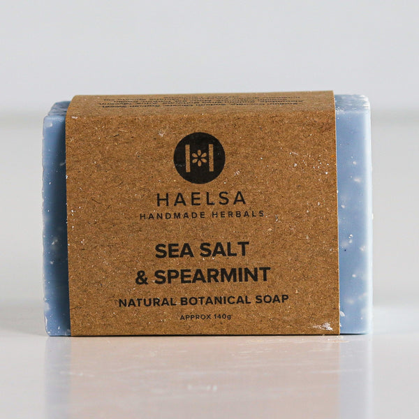 Sea salt & spearmint soap in wrapper